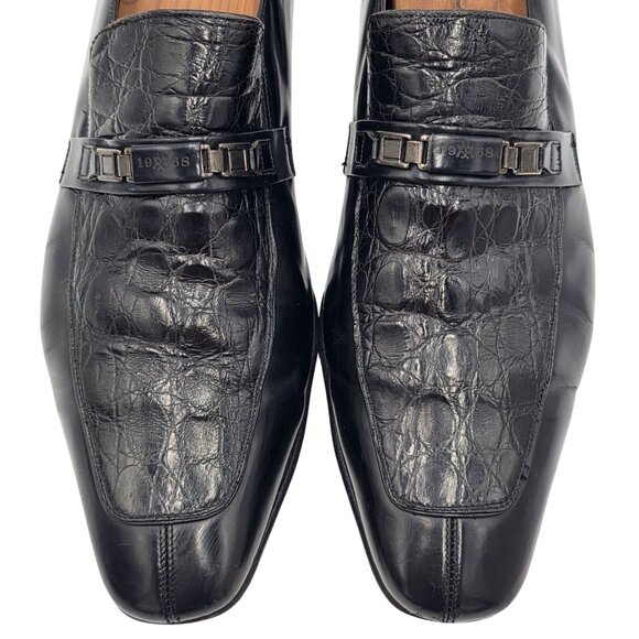 Mezlan Exotic Alligator Black Dress Shoes Mens size 12M Bit Loafers Spain 10092 - Picture 2 of 12